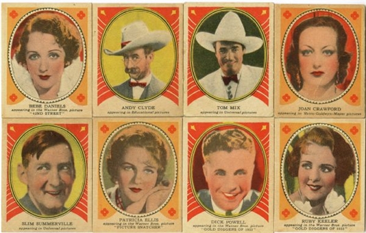 1938 R68 Shelby Gum "Hollywood Screen Stars" Red Backs Partial Set (28/40)